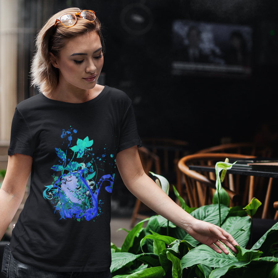 Thumbnail: Blooms: Abstract Cat Short Sleeve T-Shirt