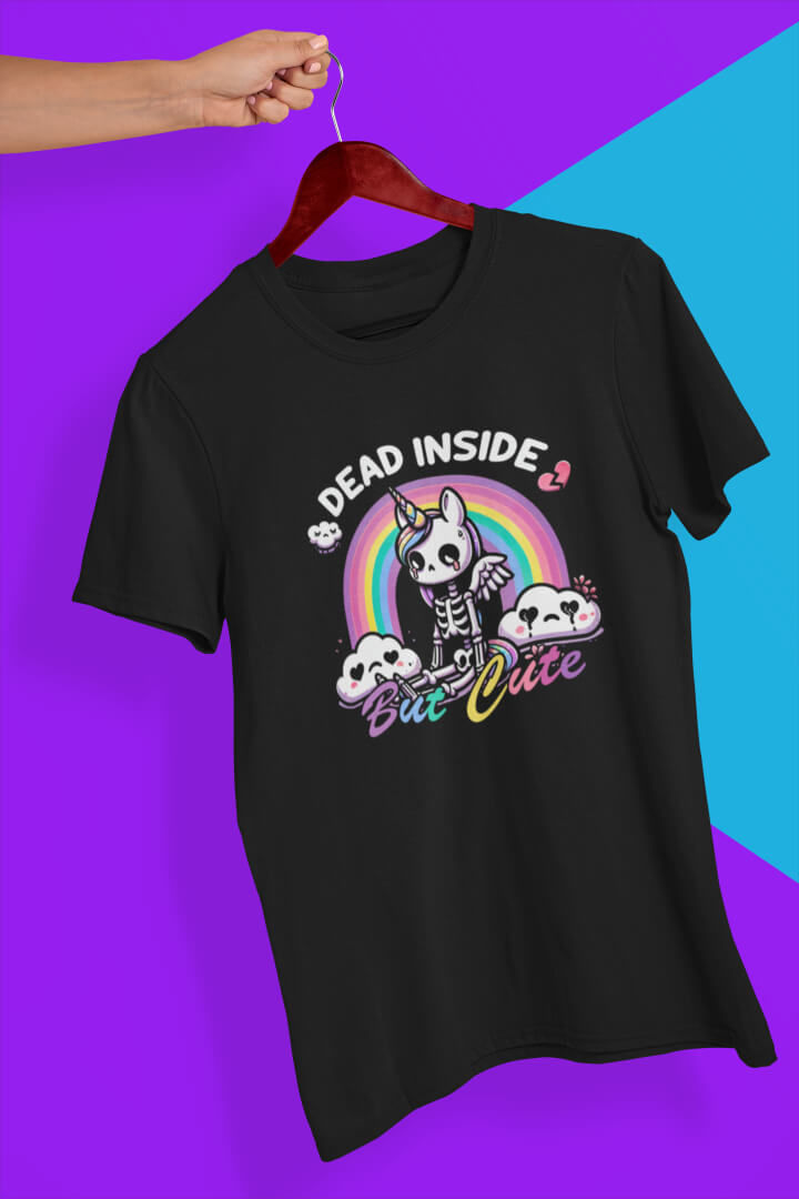 Thumbnail: Dead Inside, But Cute : Funny Short Sleeved T-Shirt