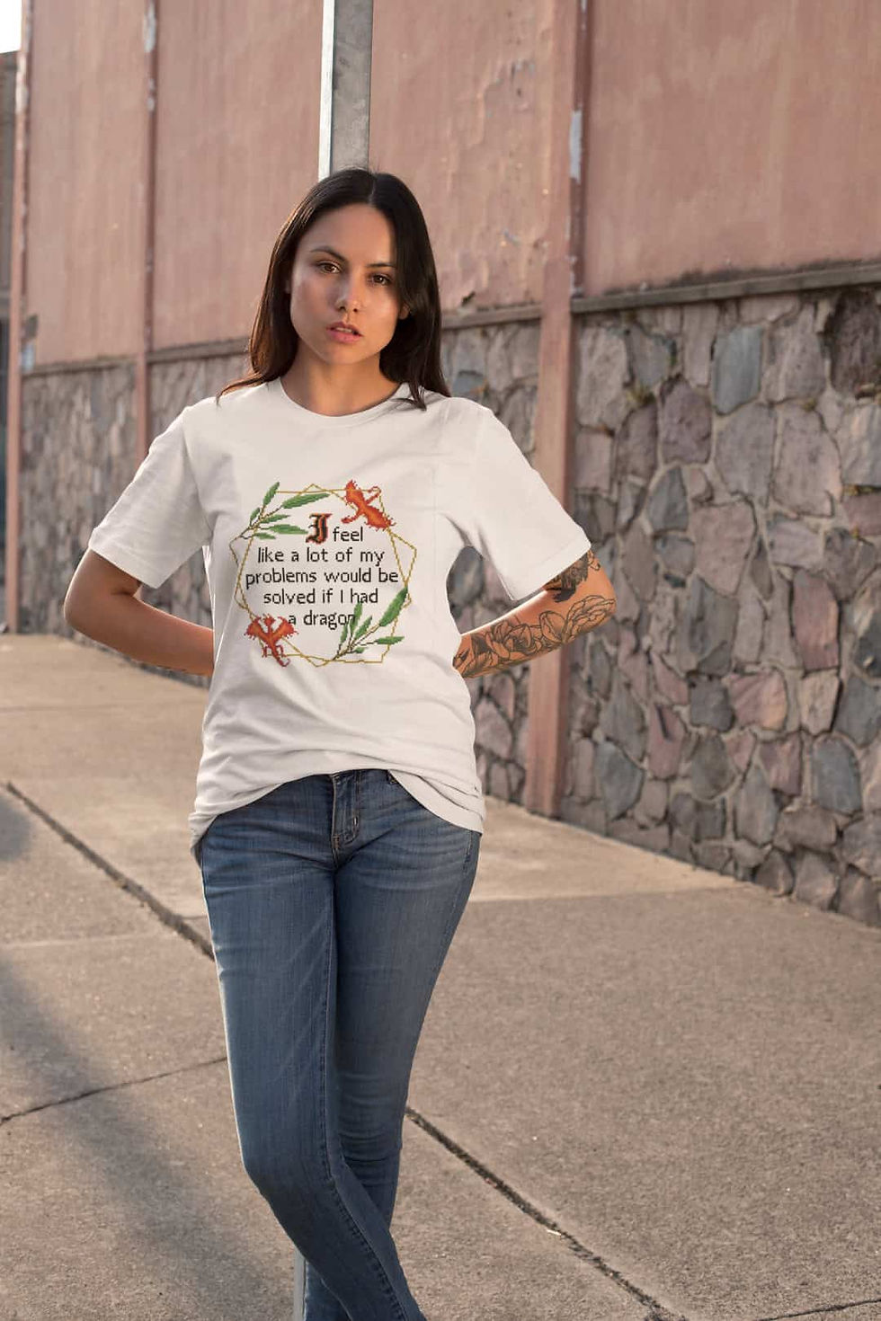 Thumbnail: If I Had A Dragon Pixel Art T-Shirt