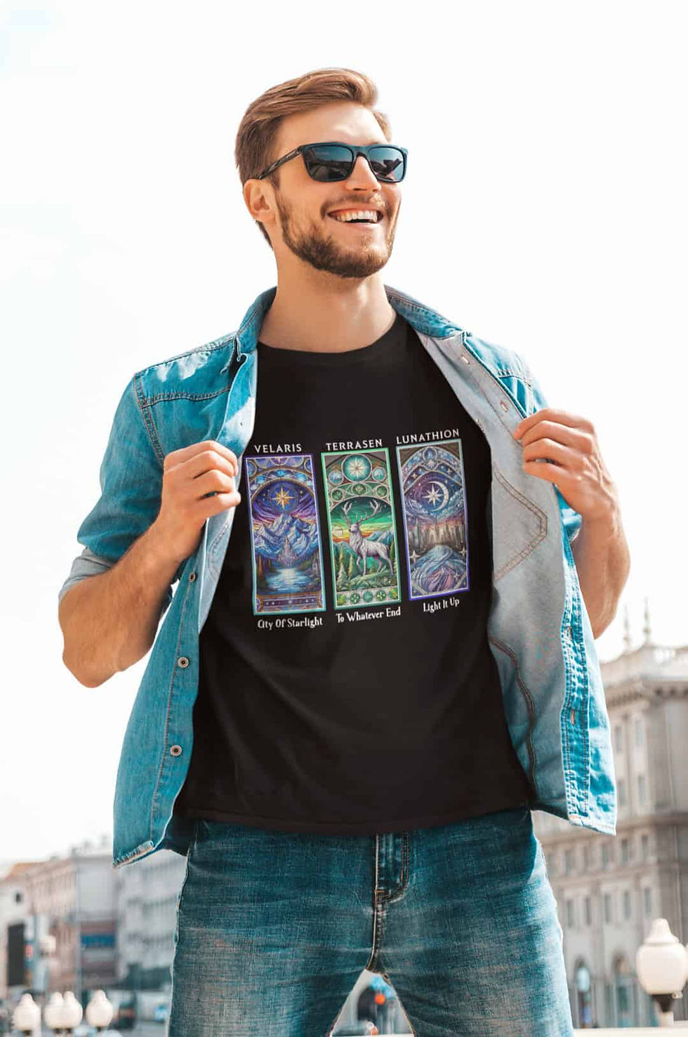 Thumbnail: A Realm of Our Own (Velaris, Terrasen, Lunathion) Black T-Shirt