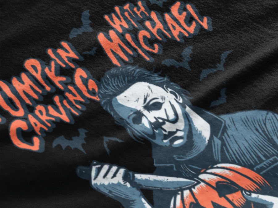Thumbnail: Pumpkin Carving with Michael Funny Horror  T-Shirt