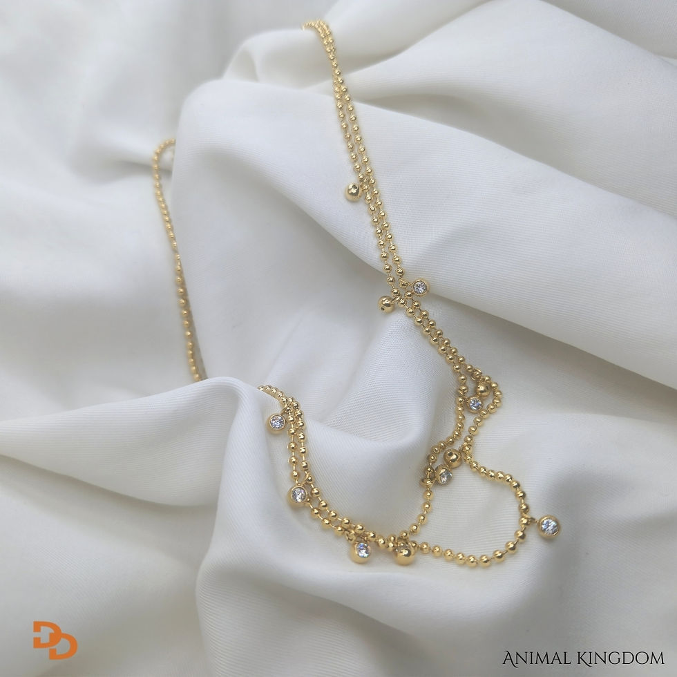 Thumbnail: Saafiya CZ dual layer necklace