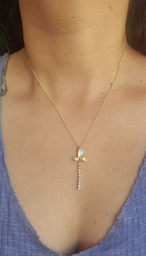 Thumbnail: Shell butterfly pendant necklace