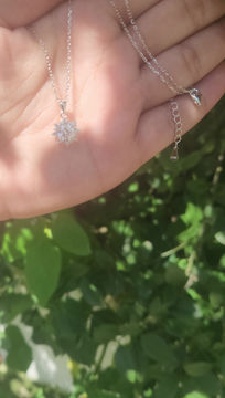 Thumbnail: Sunflower moissanite pendant necklace