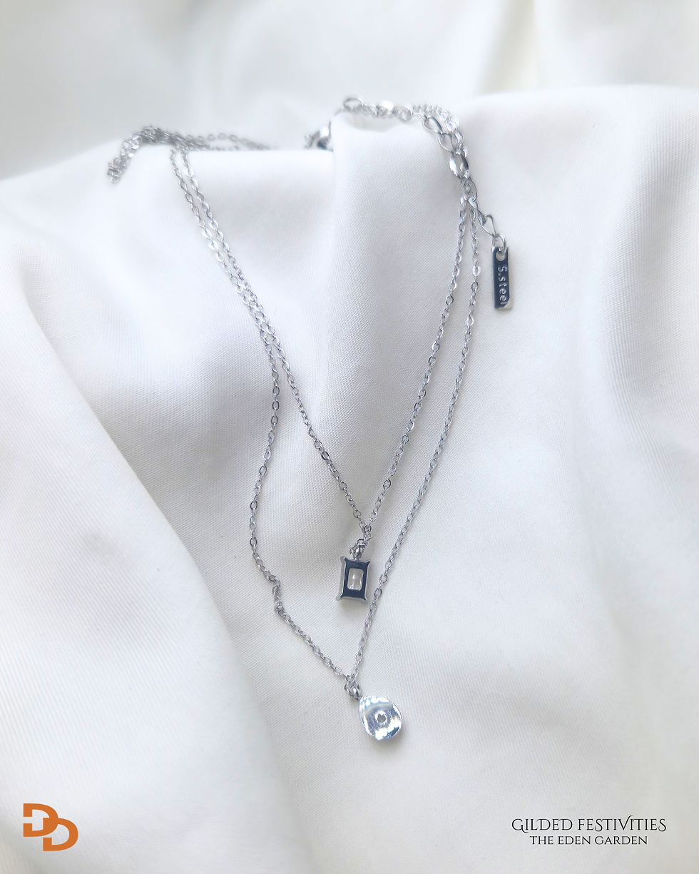 Thumbnail: Angelique dual CZ pendant necklace