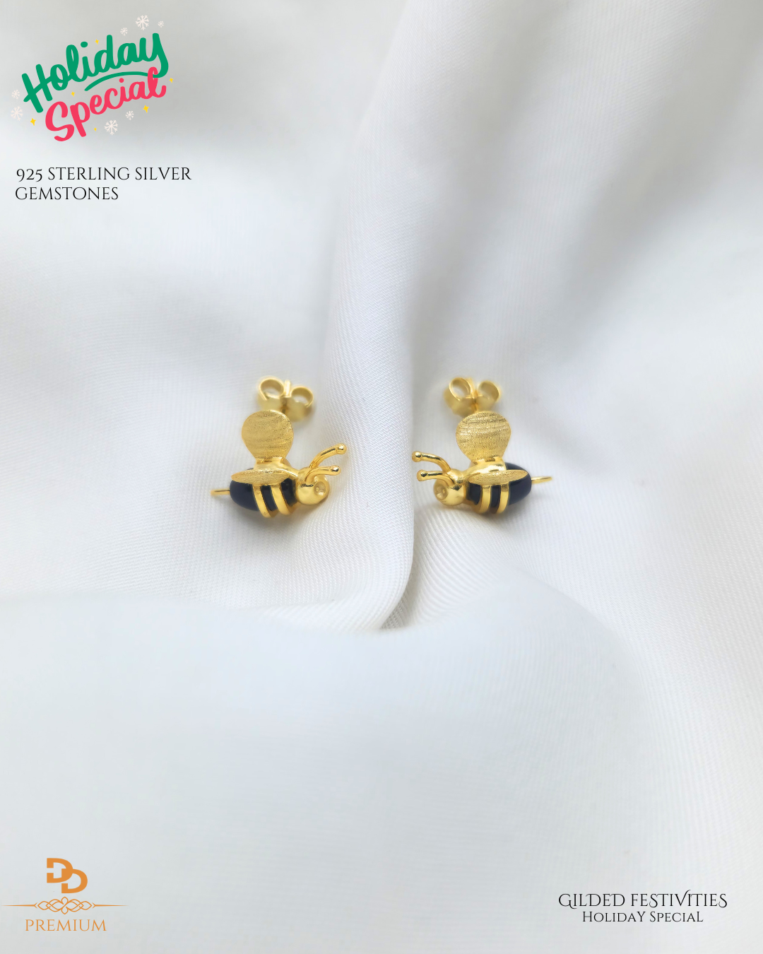 Calliope agate bee stud