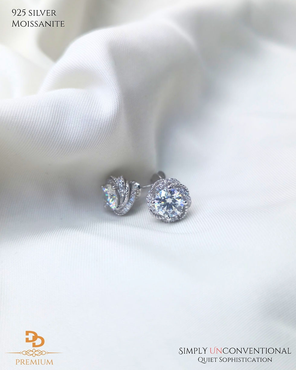 Thumbnail: Twisted knot moissanite stud