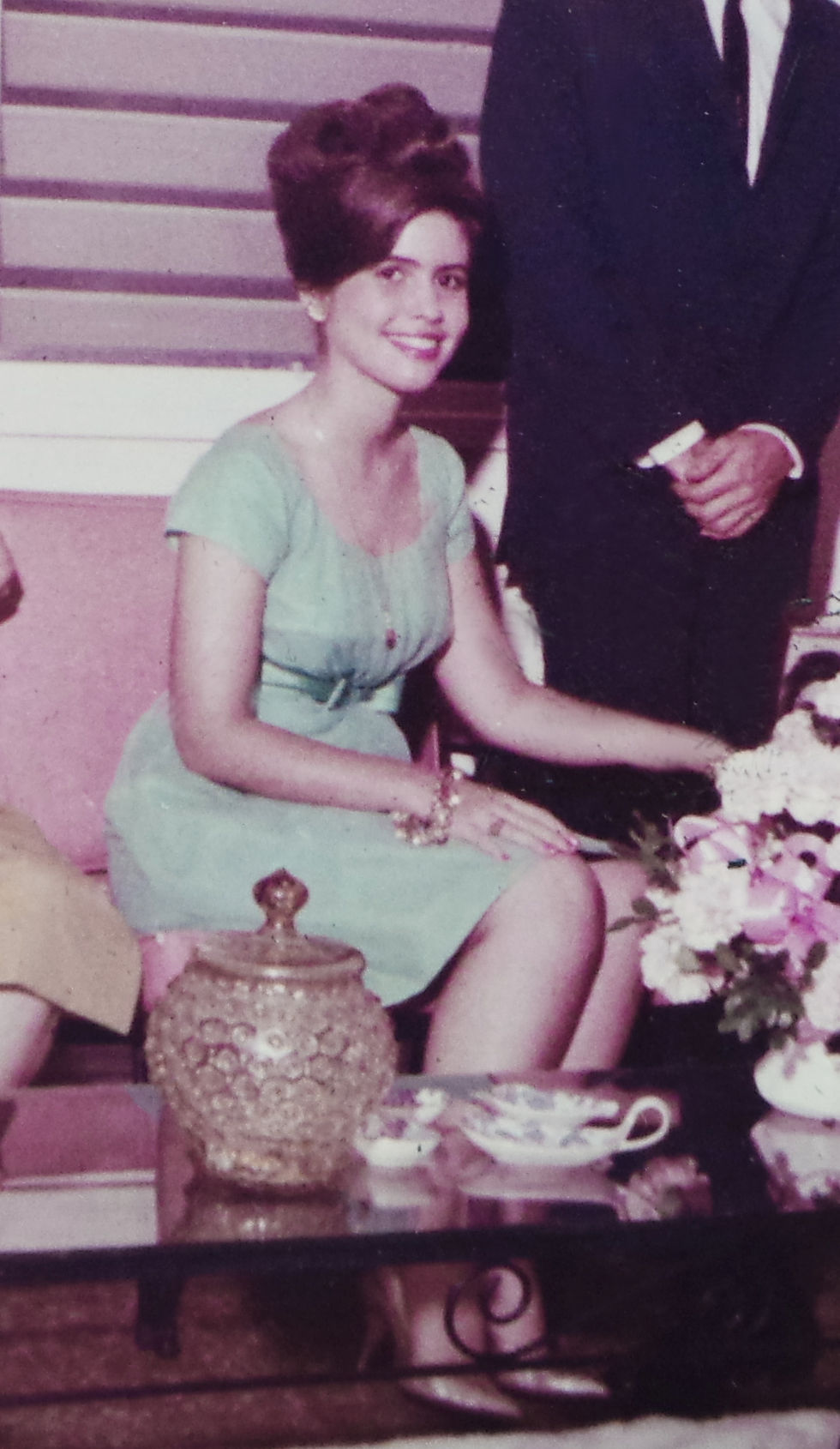 Ana Carmen Matta (Ana Paz) green dress 1960s.jpg