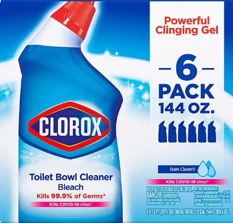 Clorox Toilet Bowl Cleaner with Bleach, Rain Clean