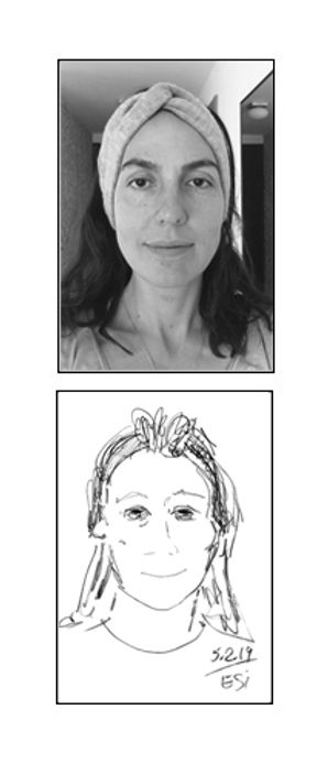 A photo and the portrait of a woman