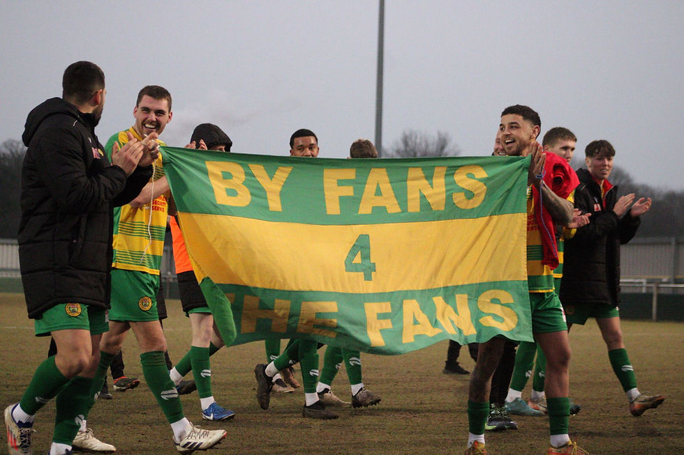 The centrepiece of Peter Cantwell's matchnight exhibition and his favourite Linnets photo. He knew immediately that he had a shot, which captures the true spirit of Runcorn Linnets.
