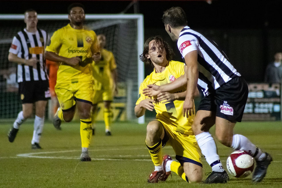 Flashpoint after Lewis Doyle is fouled. Picture by PETER CANTWELL.