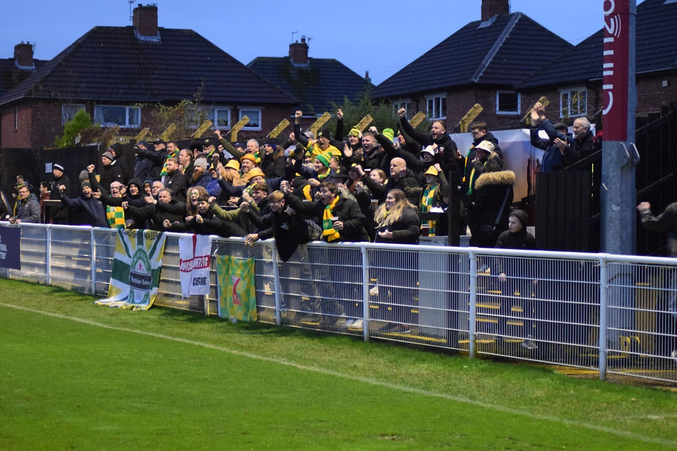 Some of the Linnets fans who journeyed to Spennymoor.
