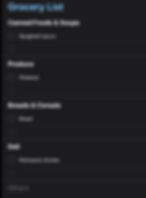 Grocery list using the Reminders application