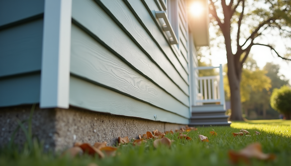 house foundation with siding