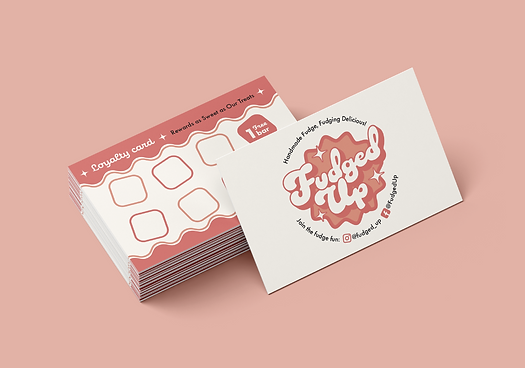 pink retro business card design