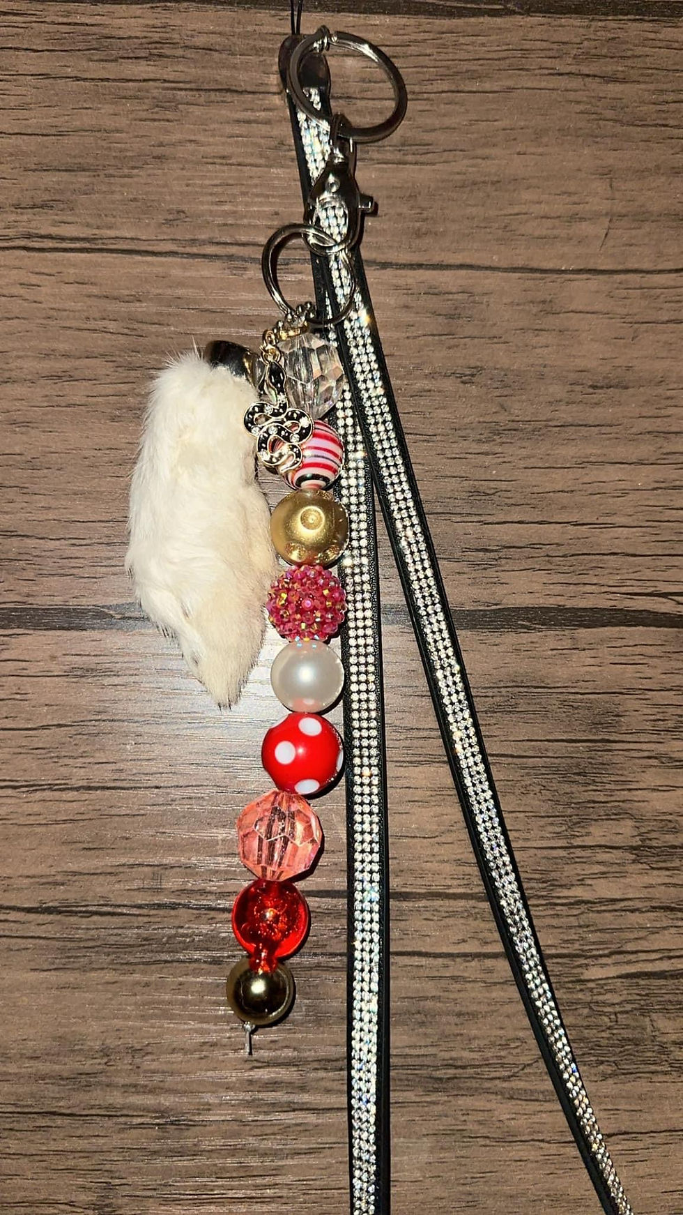 “Bold & Bedazzled Baddie” Custom Leather Lanyard