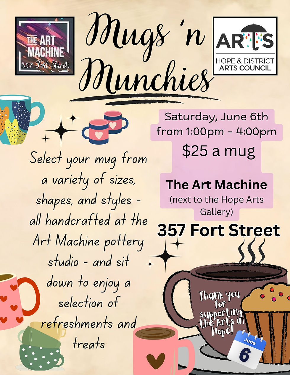 Mugs N' Munchies / Art Machine Fundraiser!