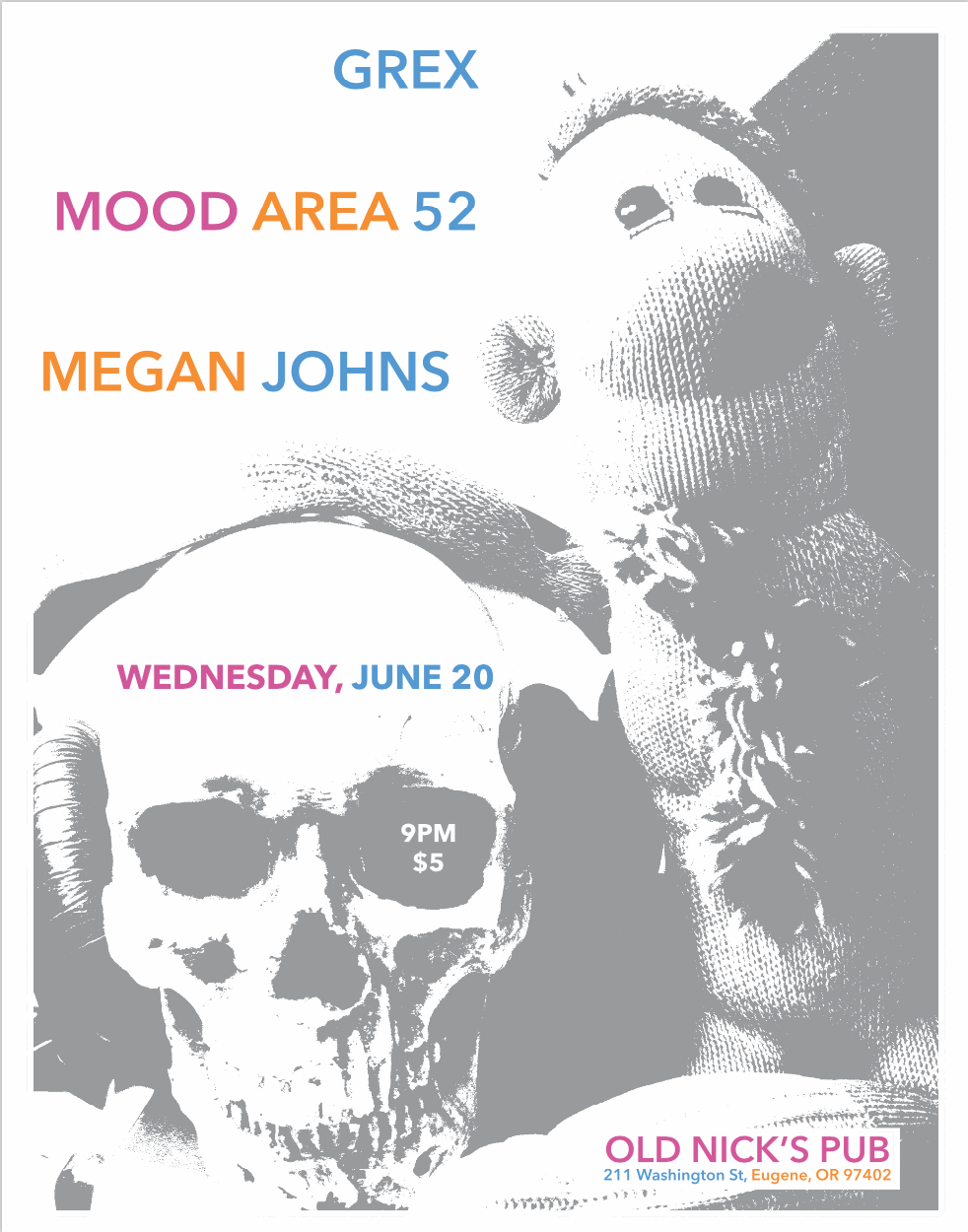 June 20th Old Nick's Flyer_Grex, Mood Area 52 & Megan Johns