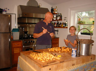 Bo and Emily cleaning Chanterelles.jpeg