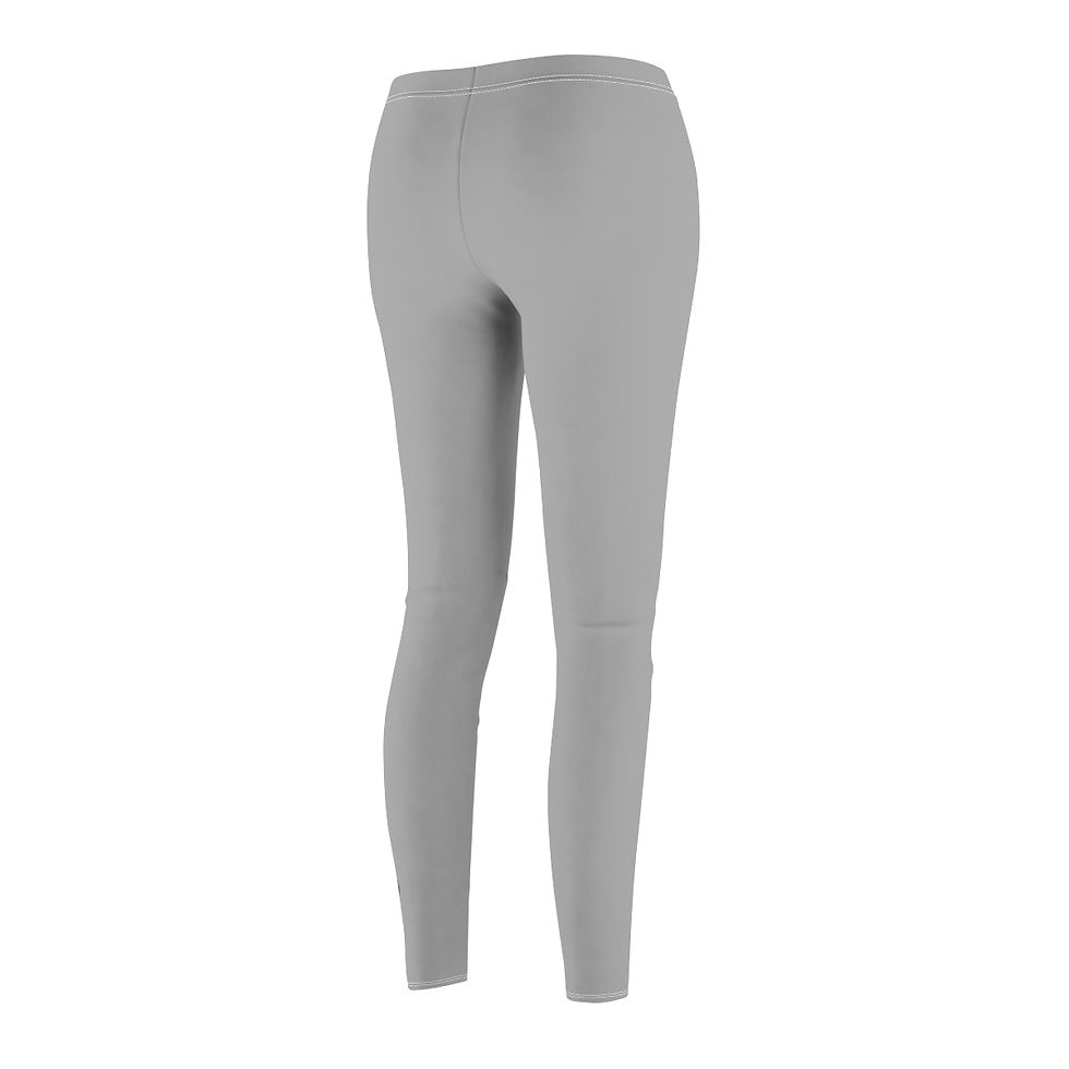 Thumbnail: Lacrosse Left Ankle Logo - Women's Gray Casual Leggings 