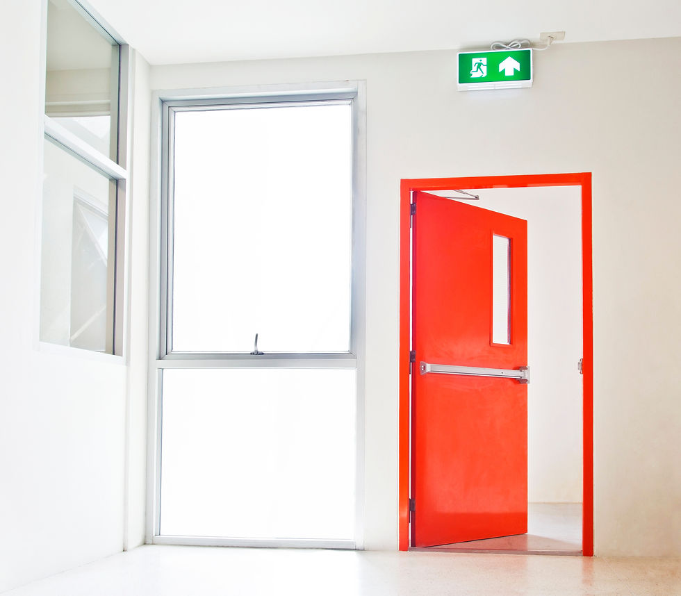 Red Exit Door