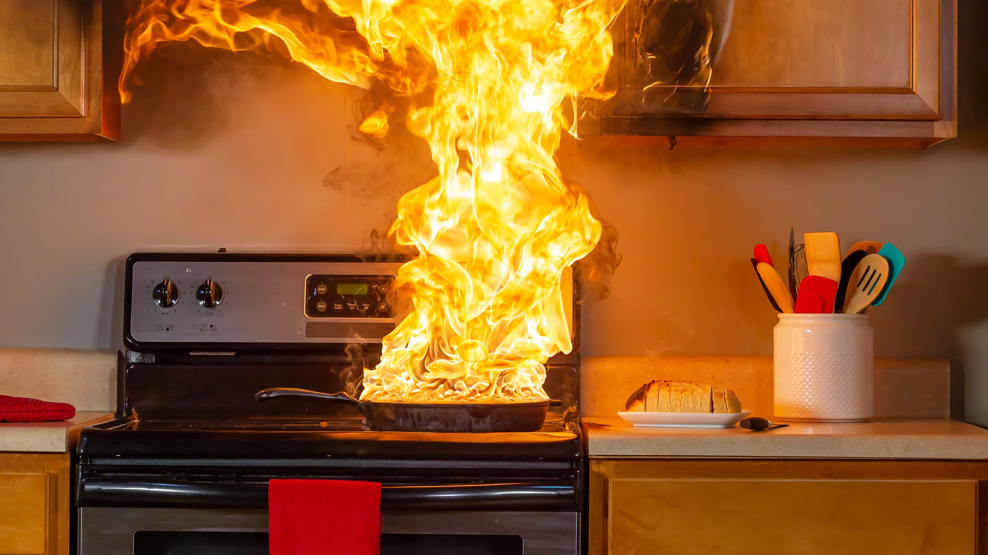 Pan fire on stove top