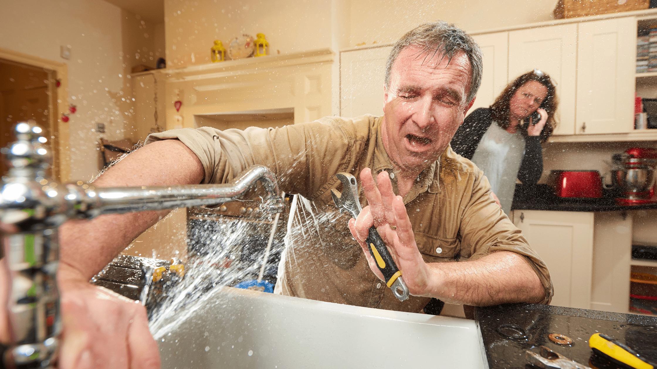 water spray from kitchen sink