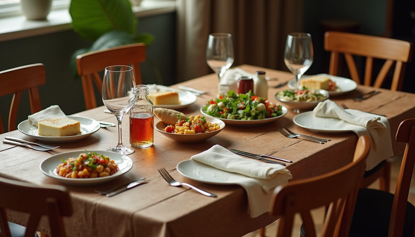 Arranged Food and Objects