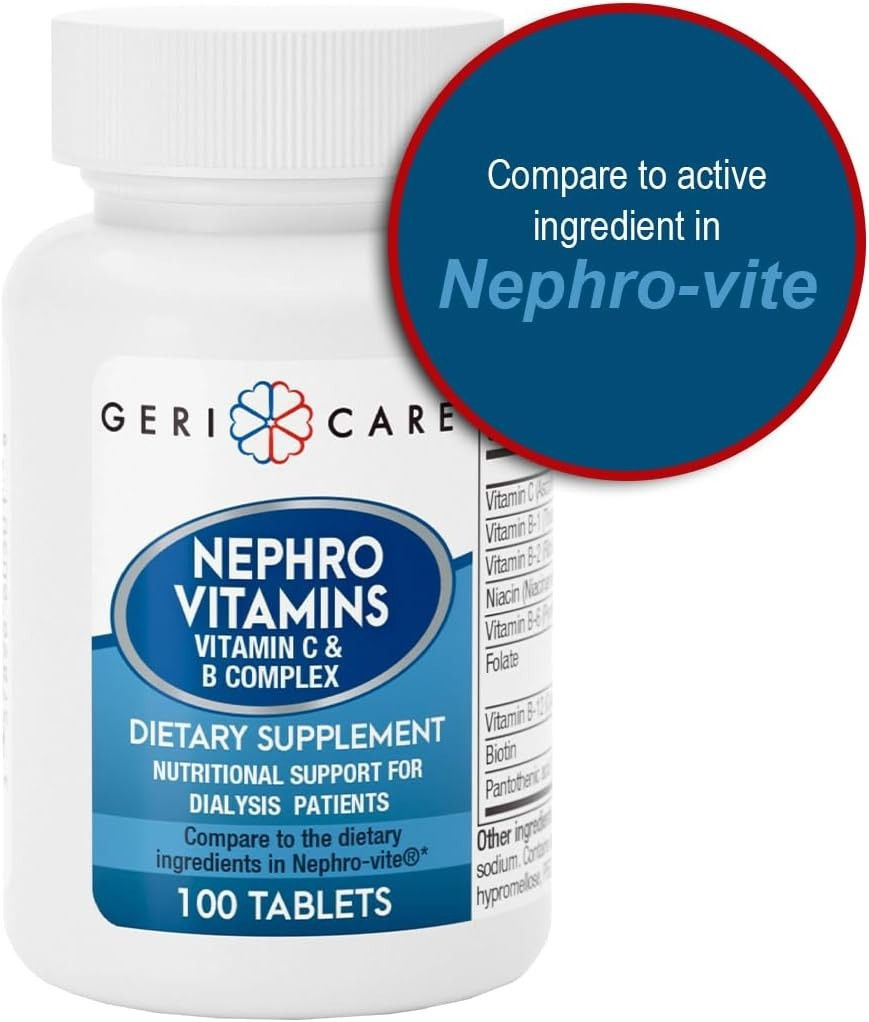 Thumbnail: 6 X GeriCare Nephro Vitamin C & B Complex Tablets, 100 count (Total 600) NEW