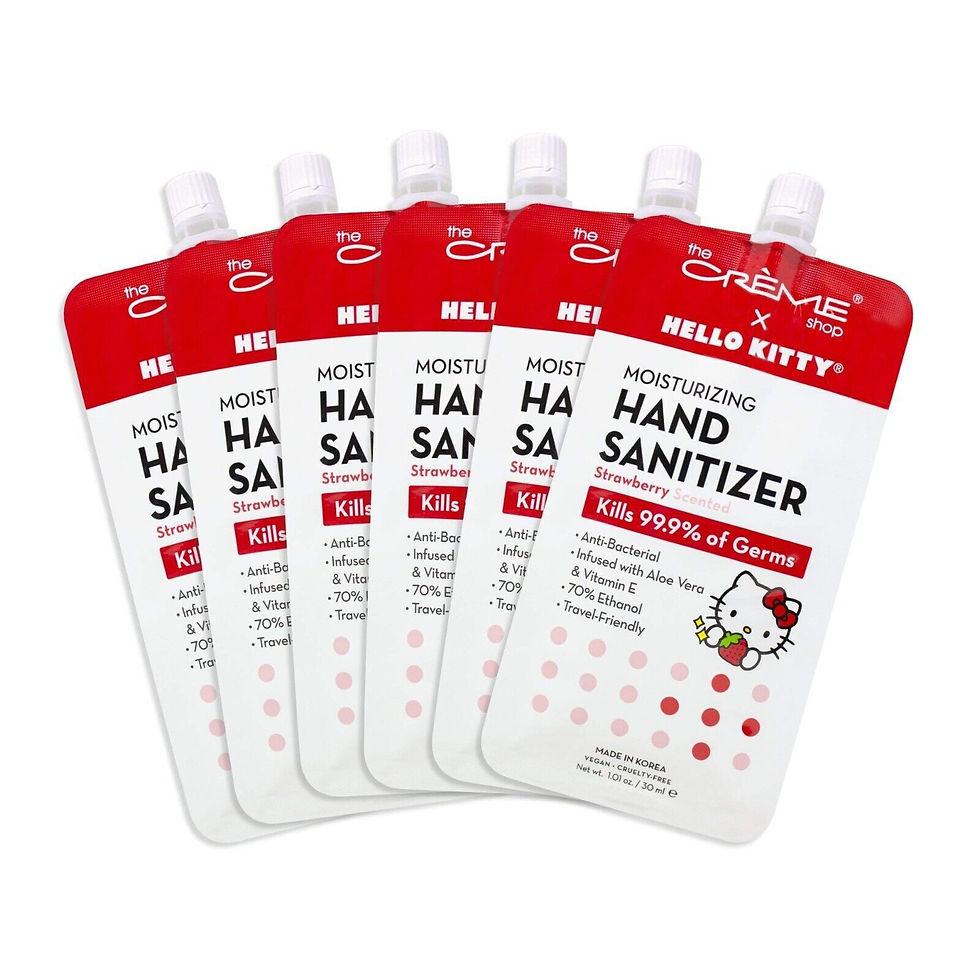 Thumbnail: Set of 12 The Creme Shop Hello Kitty Moisturizing Hand Sanitizer Strawberry NIB