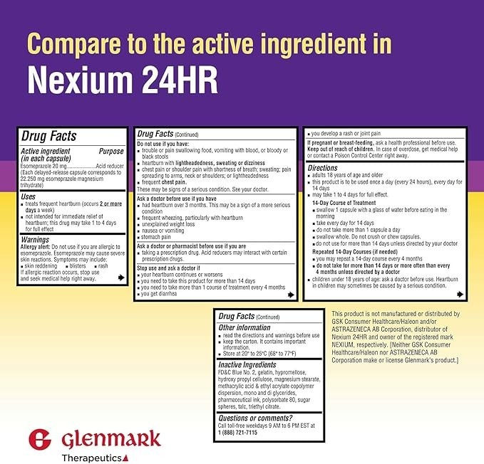 Thumbnail: Camber Esomeprazole Delayed Release Acid Reducer 20mg 1000ct