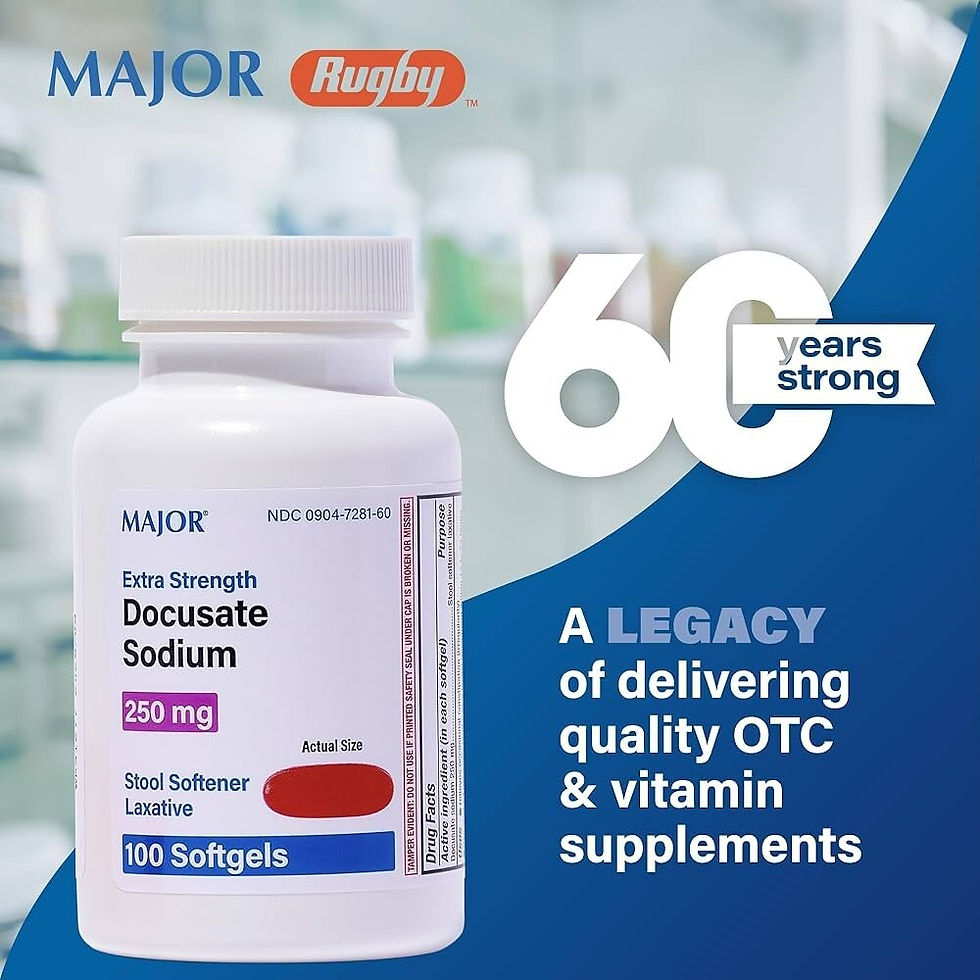 Thumbnail: Major Docusate Sodium 250 mg Softgels Stool Softener 1000ct + Bonus  100mg #100