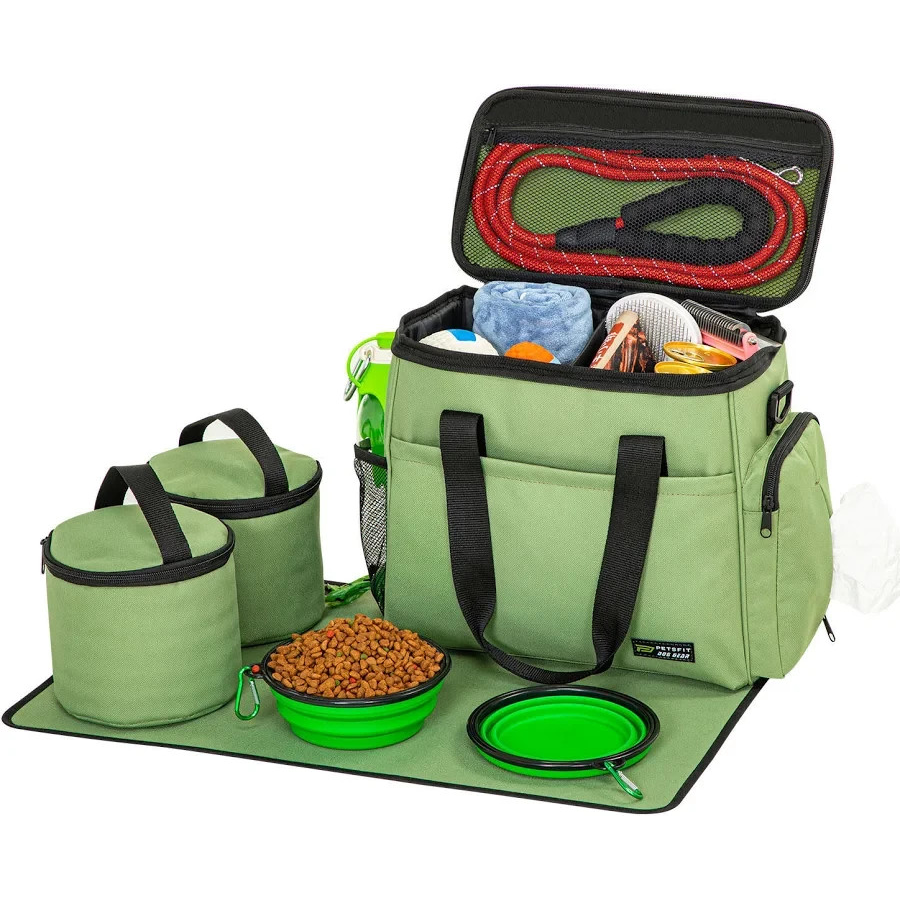 PetsFit Week Away Pet Travel Pack for Cat or Small Dog - Green NEW W TAG