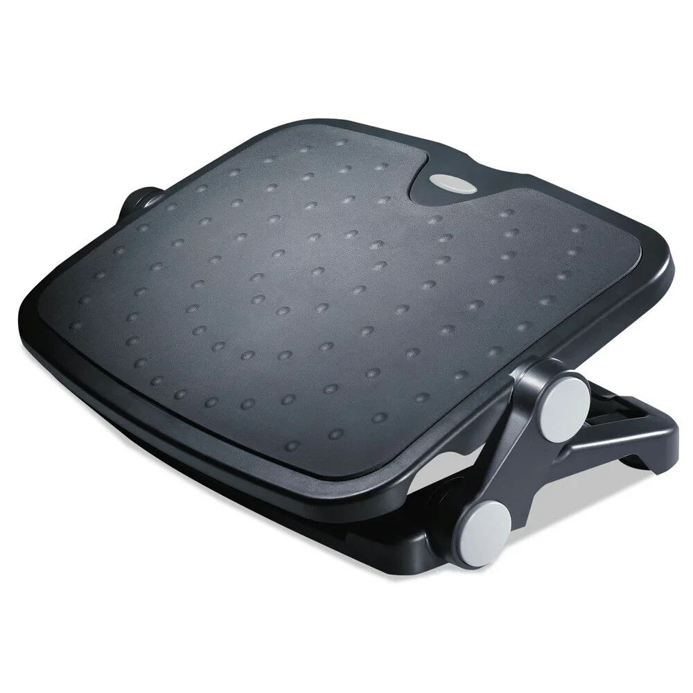 Alera Soft Cushioned Ergonomic Footrest 14w x 19 5/8d x 3 3/4 to 7 1/2h Black