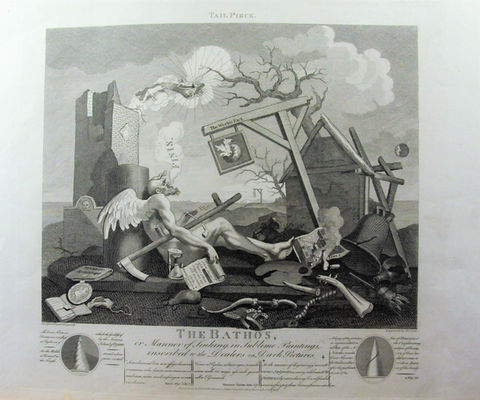 Hogarth, William.Political satire. 'Tail Piece'. Cook Edn. Pub Dec 1 1798 - Robins