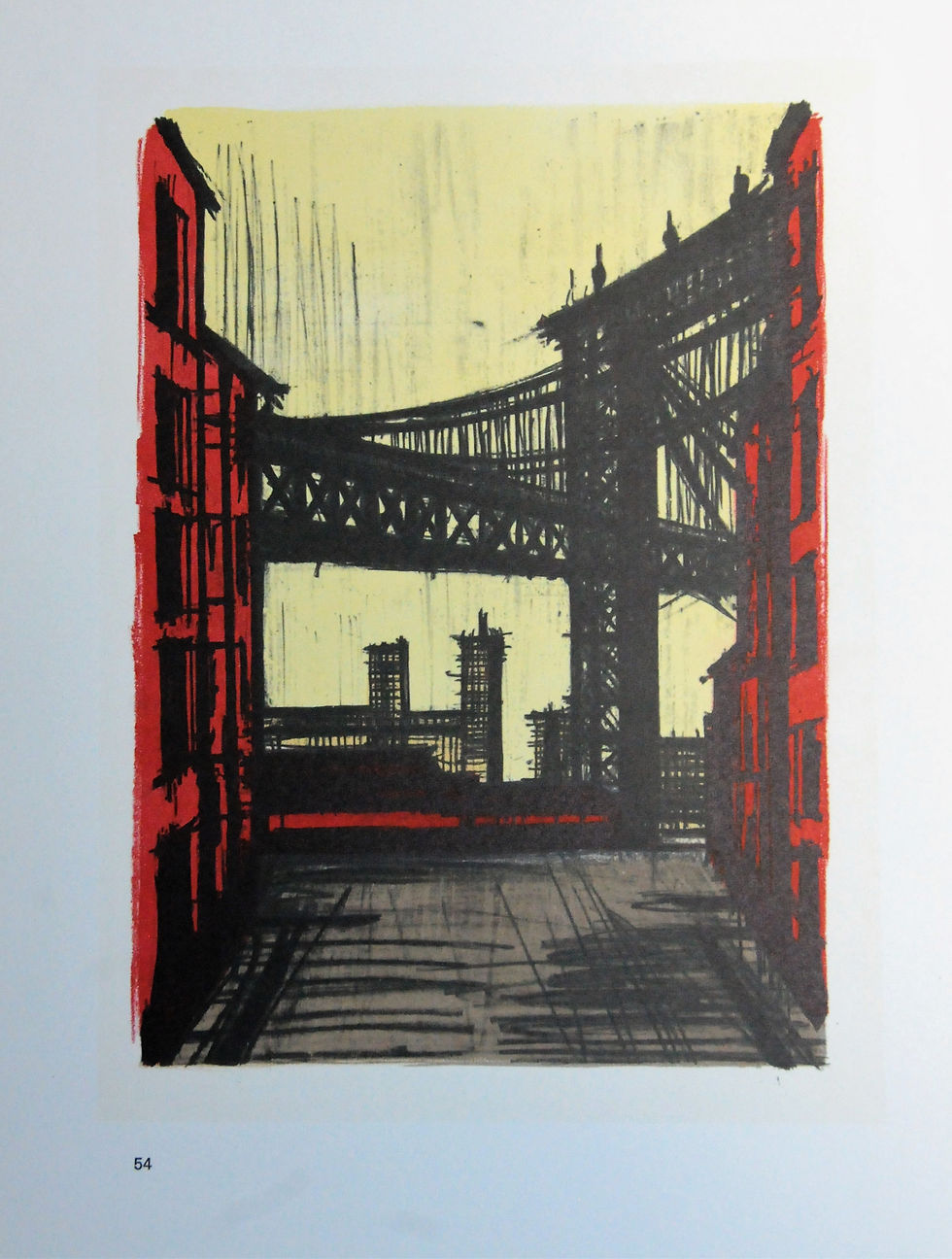 After Bernard Buffet. New York III. First Edition, Mourlot, 1967.