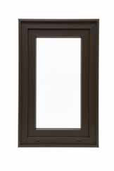 Alura European Black rectangular window frame with a clear glass pane.