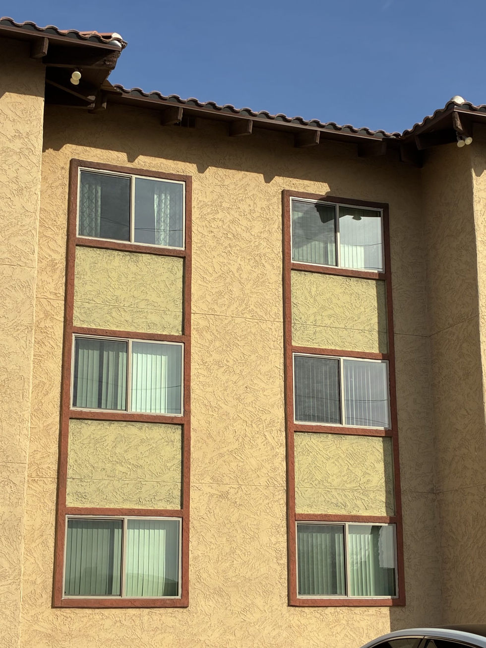 Building with six residential windows