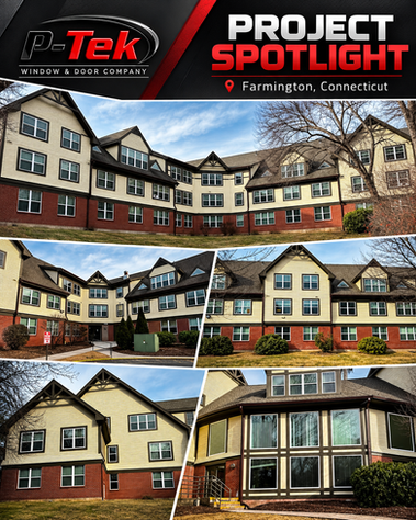 Multi-story assisted living building with upgraded vinyl window installations – P-Tek