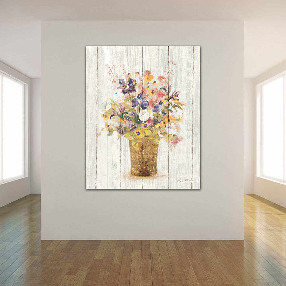 Thumbnail: Wild Flowers in Vase II on Barn Board by Cheri Blum