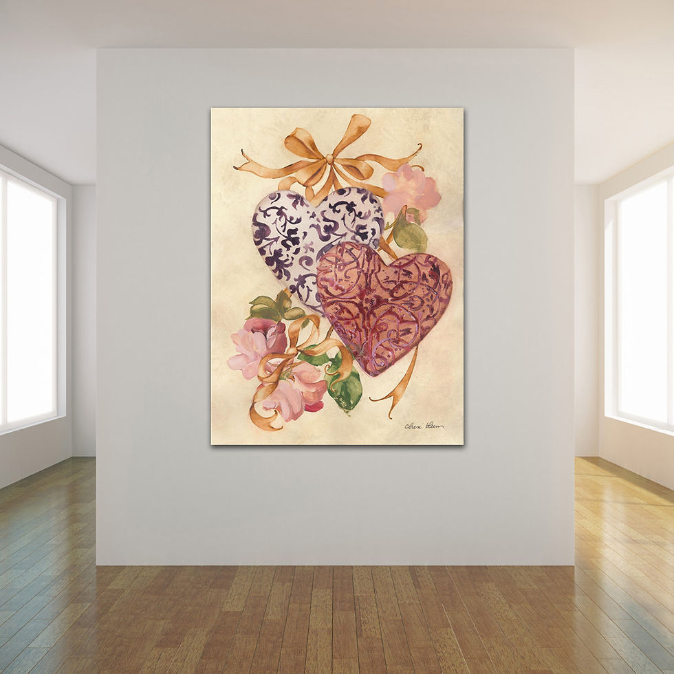 Thumbnail: Hearts and Ribbons I by Cheri Blum