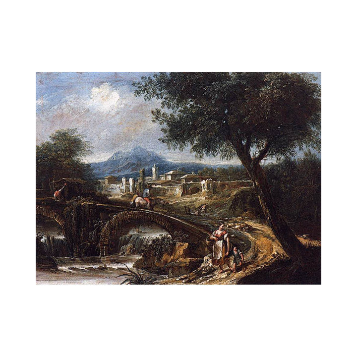 Thumbnail: “Landscape with Bridge" By Antonio Diziani