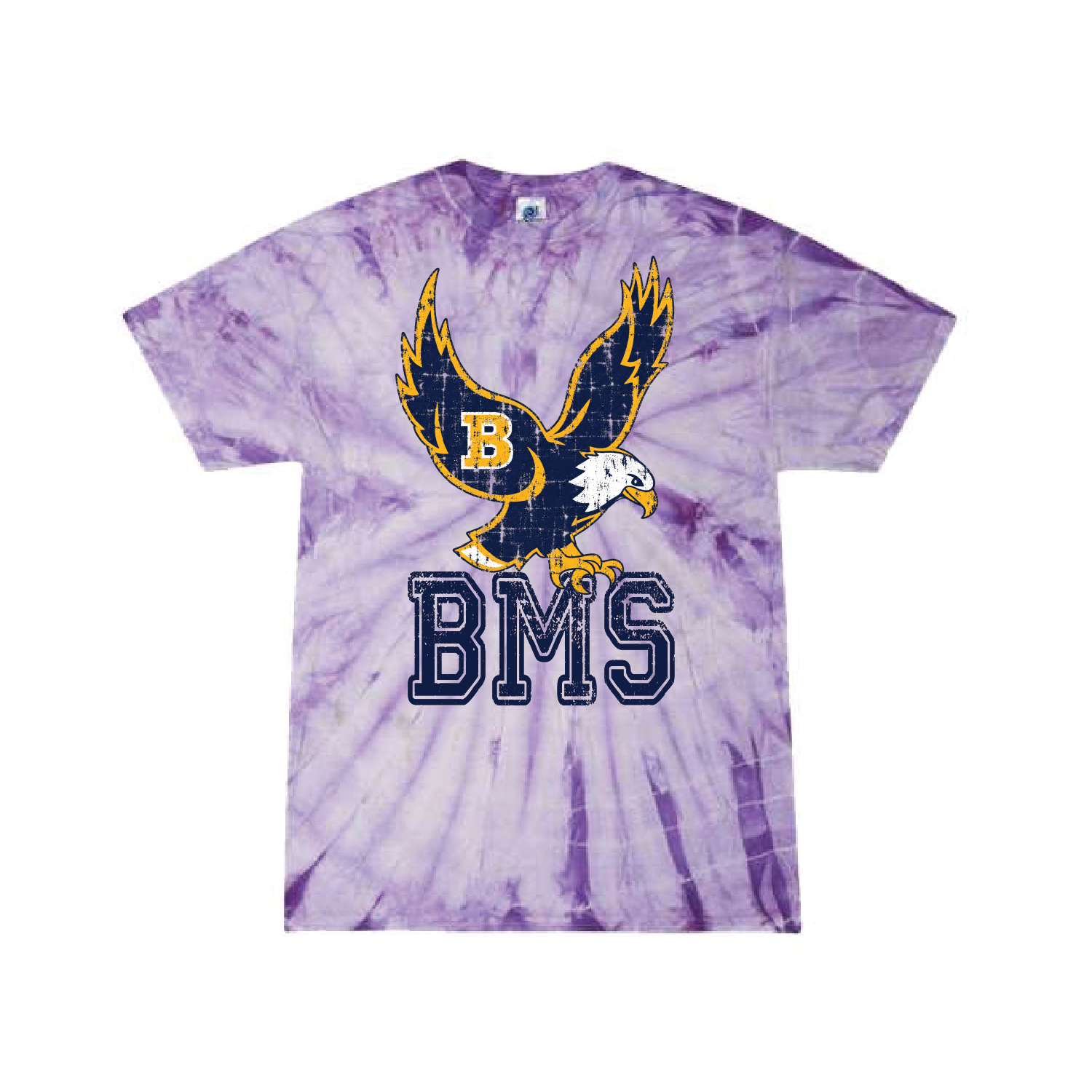 BMS Distressed Tie Dyed Cluster Tee