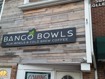 carved sign, storefront