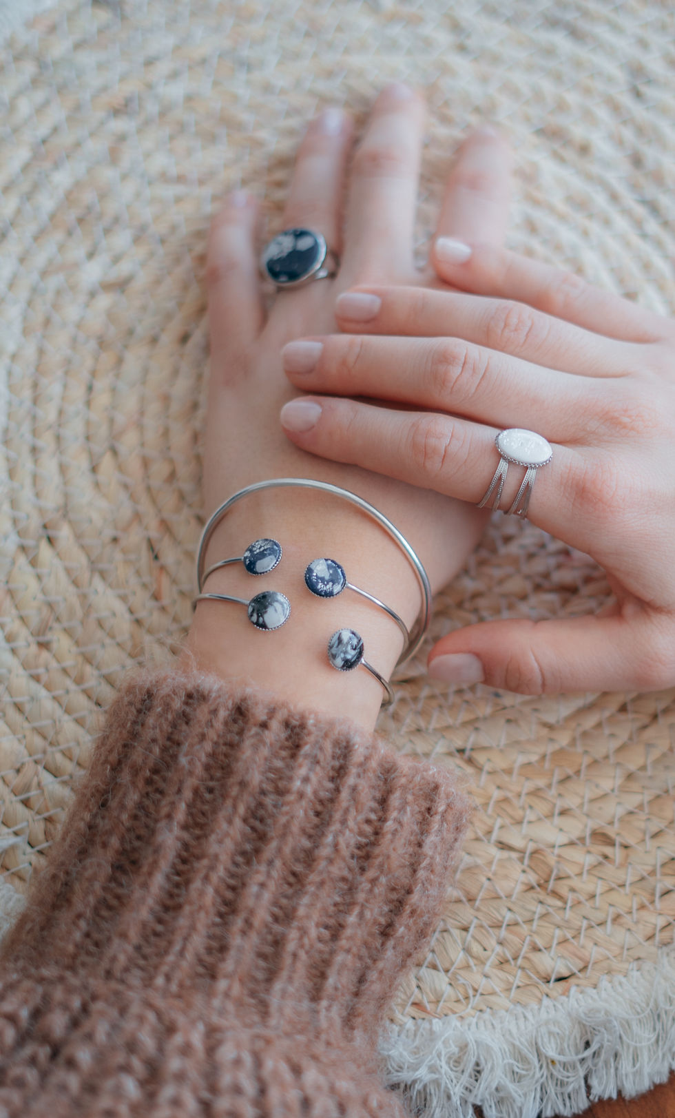 Miniature : Bracelet Jonc acier inoxydable gris