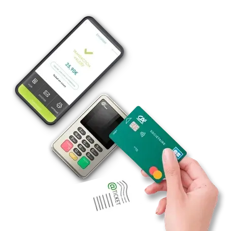 Photo qui montre une transaction sécurisée d'argent entre Dronéclat et le client, par le Crédit Agricole.