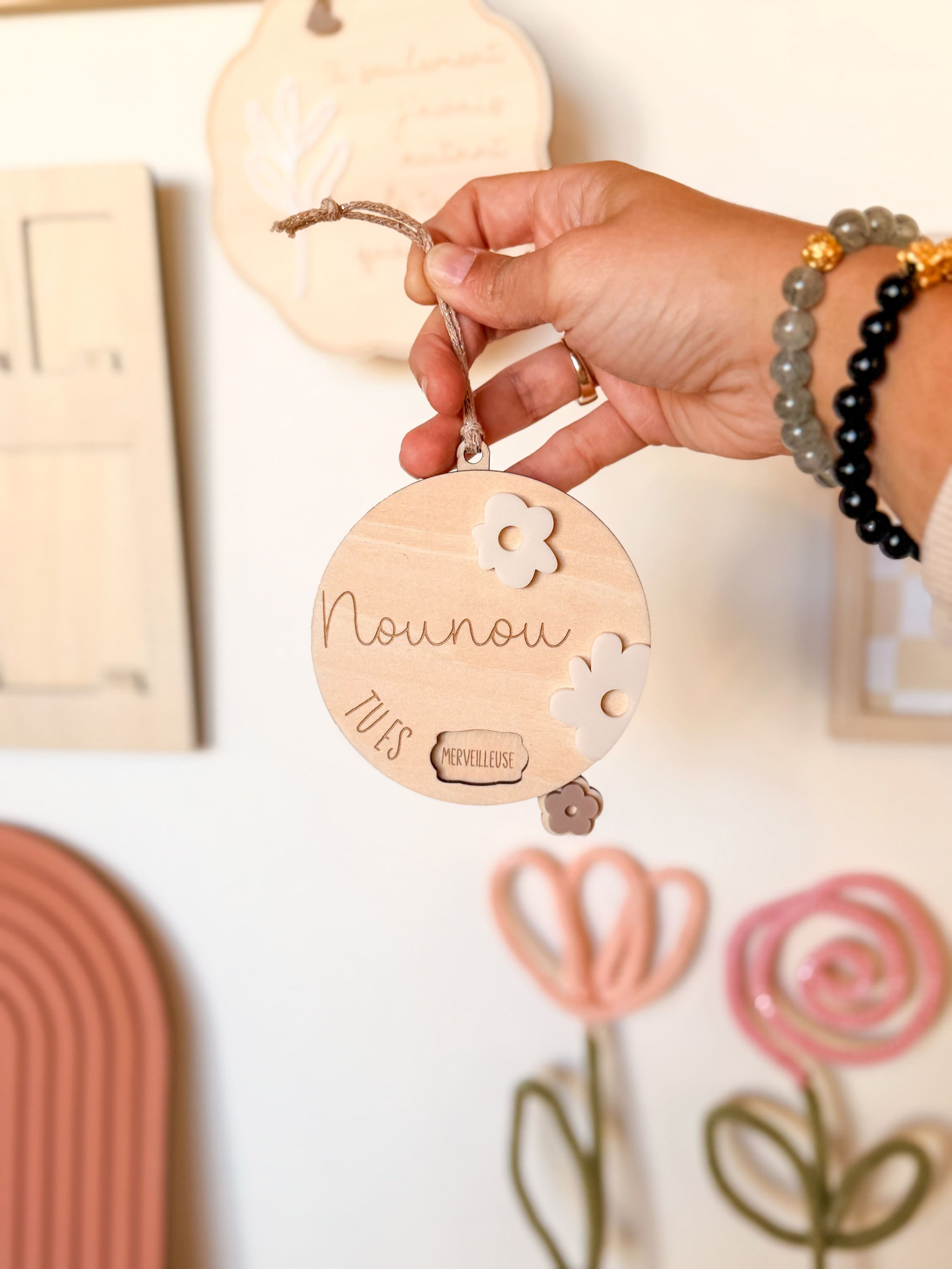 Suspension “Nounou, tu es…” – Cadeau nounou