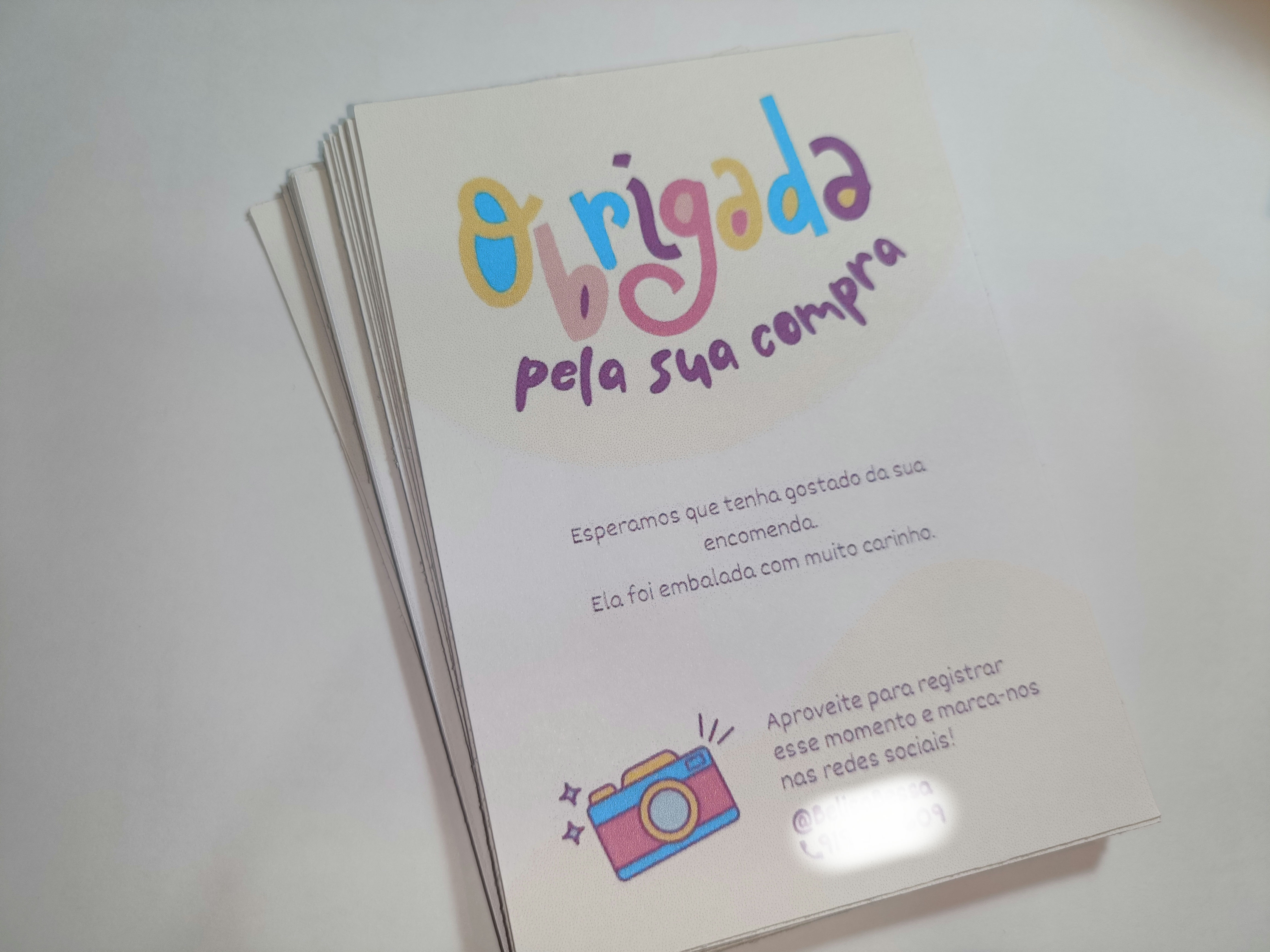 Cartões de agradecimento A6 e A7