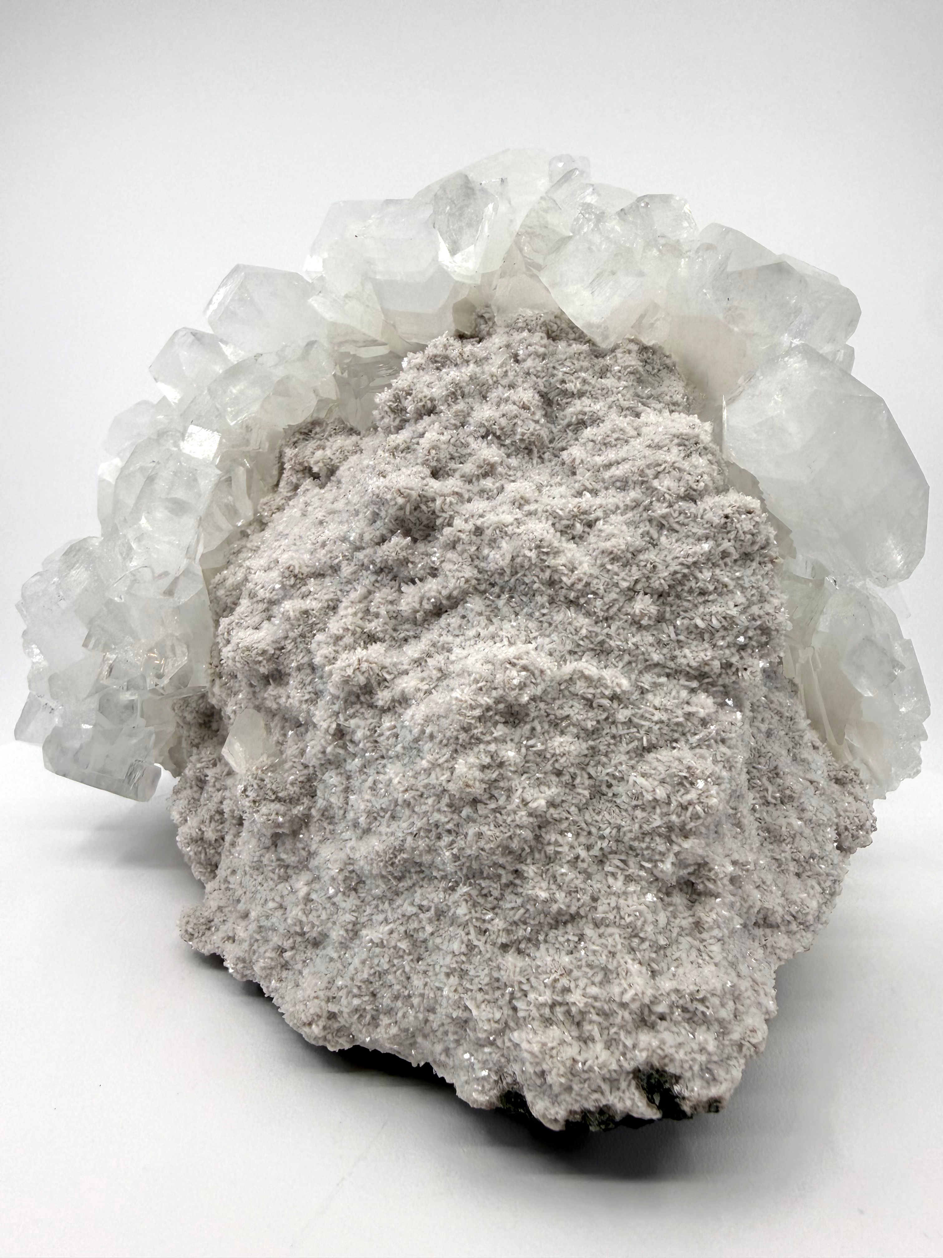 Disco Apophyllite, White Stilbite on Pink Heulandite